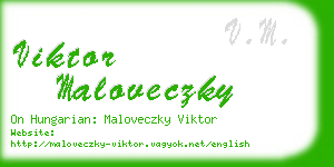 viktor maloveczky business card